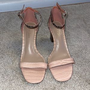 Essex Lane Pink Snakeskin Block Heels